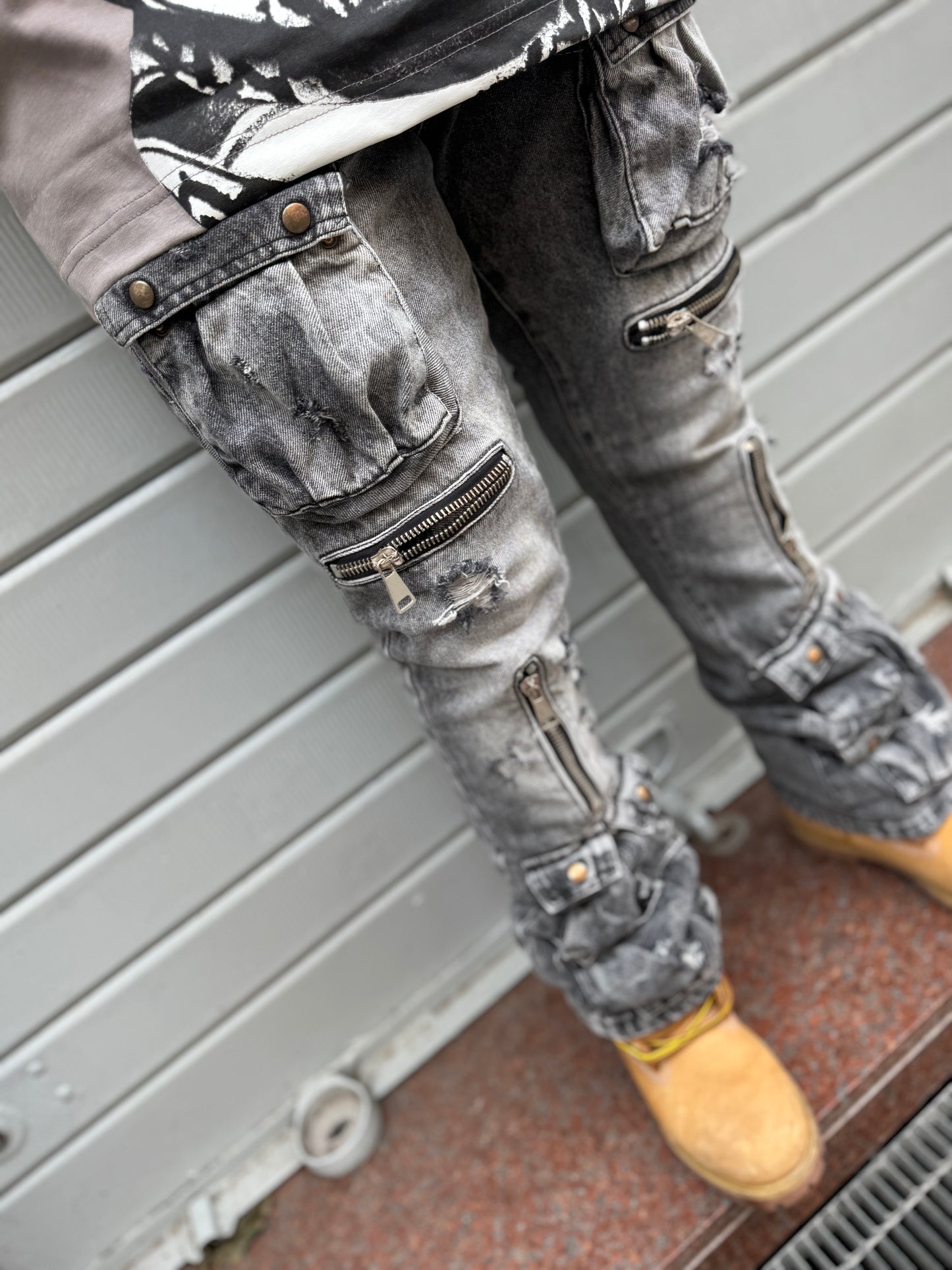 JEANS BIKER FLARE