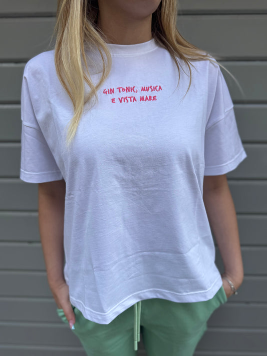 T-SHIRT GIN TONIC, MUSICA E VISTA MARE