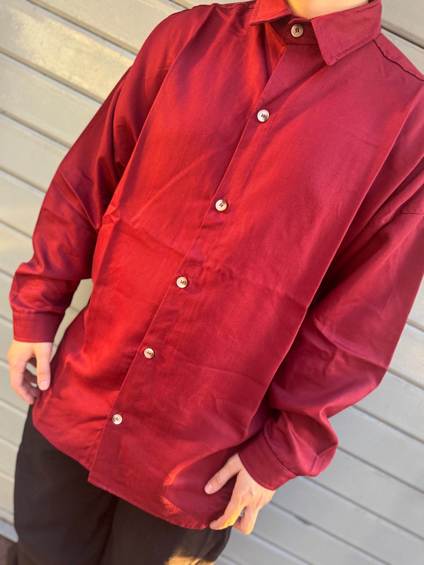 CAMICIA OVER FIT (bordo)