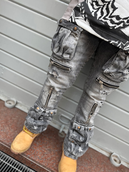 JEANS BIKER FLARE