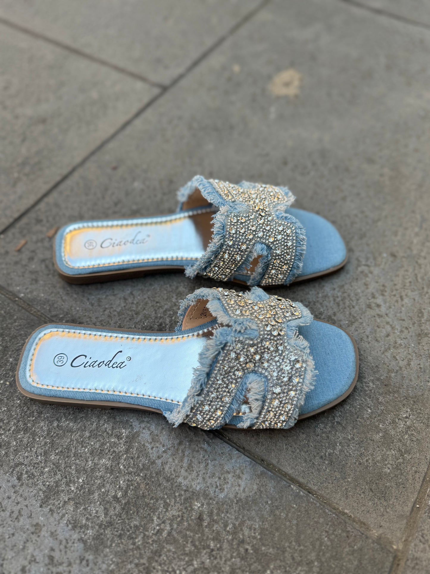 CIABATTINA MOD HERMES (blu jeans)