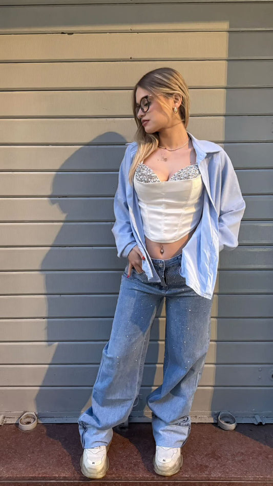 JEANS GLIITER (CHIARO)